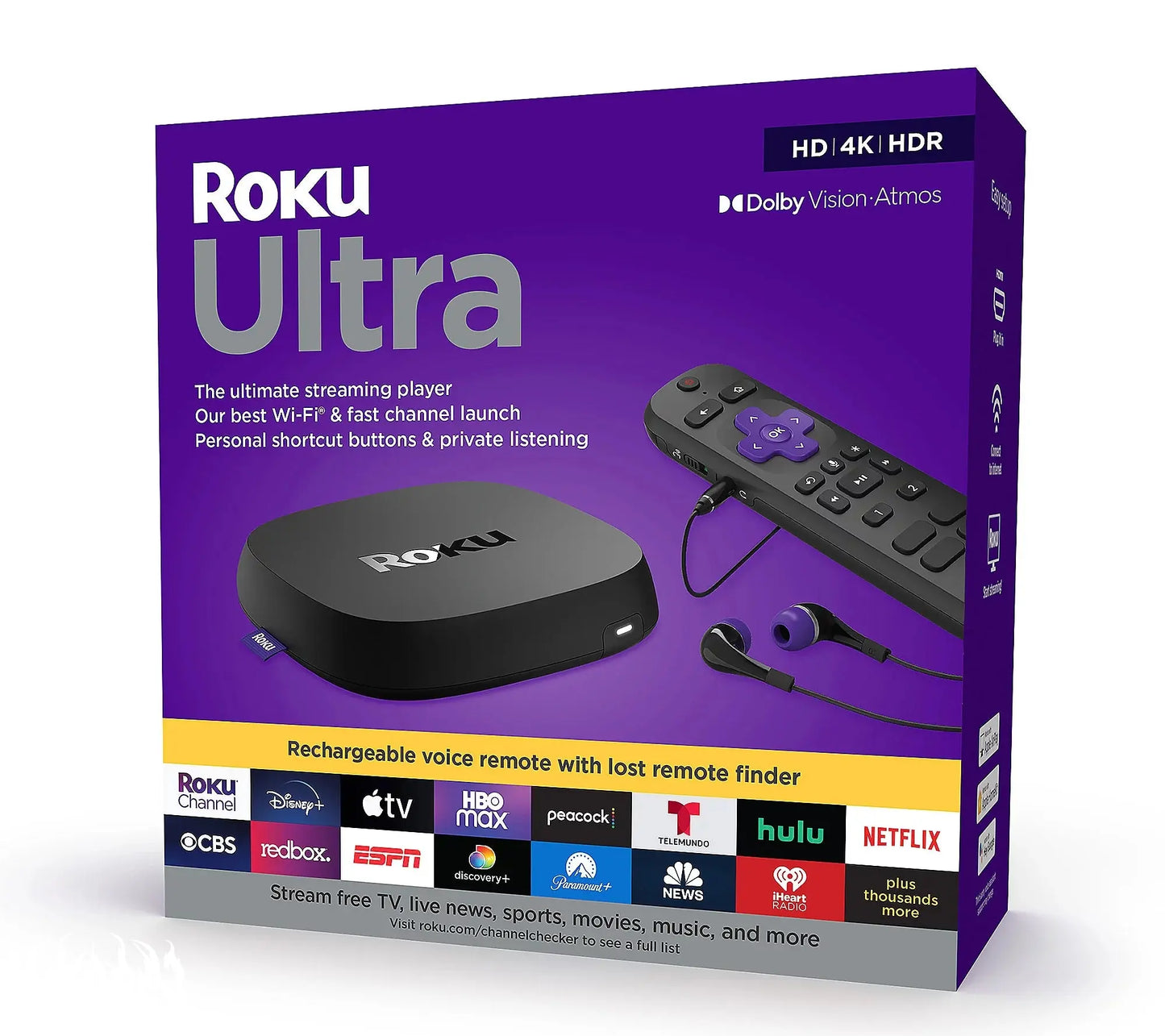 Roku Ultra 4K Streaming Player with Voice Remote Enforce Records