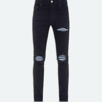 Amiri Men's MX1 Suede-Patch Skinny Jeans Enforce Records