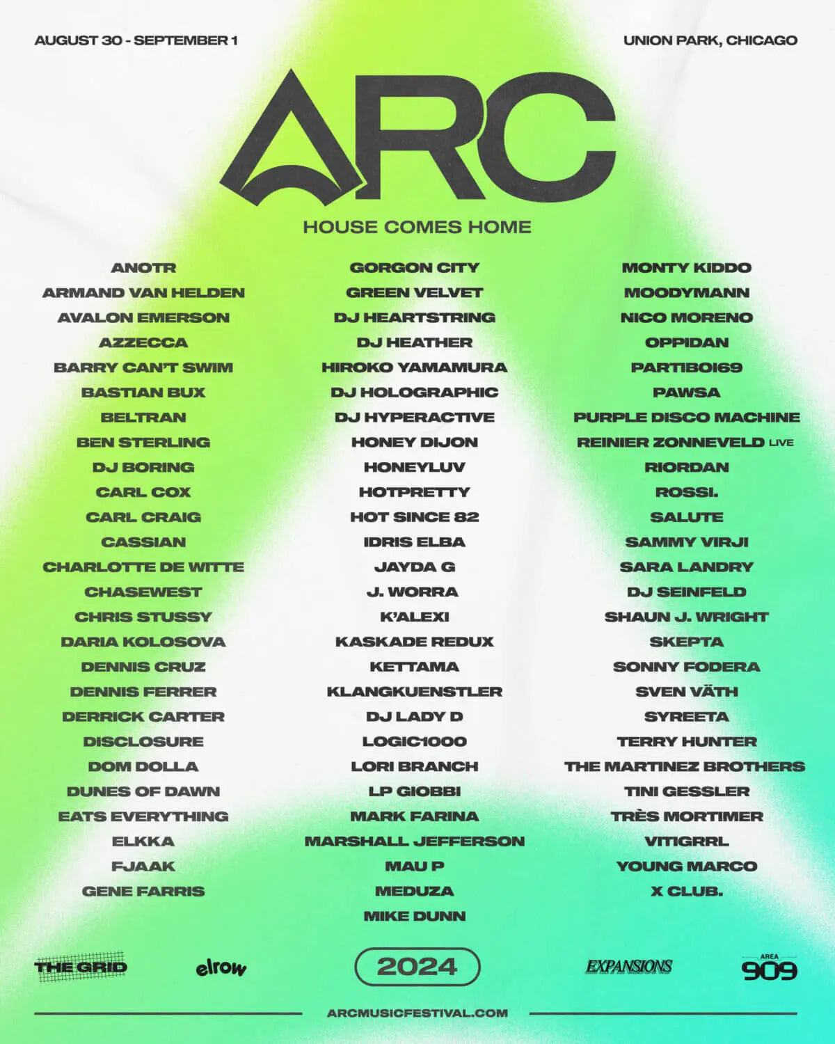 Arc Music Festival | AUG 30 – SEPT 1 2024, Union Park Enforce Records